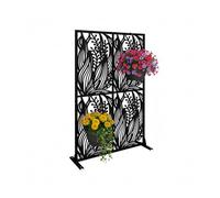 Relaxdays Brise-Vue en tiges et Feuilles pour Jardin, Balcon et terrasse, métal Noir, 183 x 115 x 40 cm