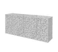Relaxdays Brise-vue jardin Gabion, panier à pierres, fil galvanisé 3,5 mm, H×L×P 100×200×50 cm, argent