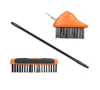 Relaxdays Brosse à joints avec manche télescopique, poils en acier carbone, grattoir et gomme, mauvaises herbes, 80-140 cm, noir