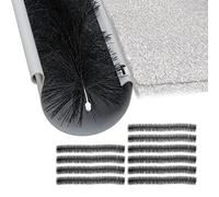Relaxdays Brosse de gouttière, Set de 10, Protection de gouttière, Contre Feuilles, Oiseaux, 100 x 12 cm, Noir