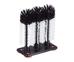 Relaxdays Brosse Lave-Verre, avec Ventouse, gastronomie, fêtes & Bar, goupillon, HLP: 22 x 18,5 x 10 cm, Blanc/Noir