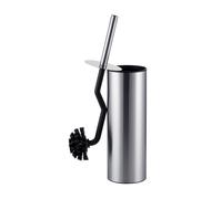 Relaxdays Brosse WC Anti-éclaboussures, hygiénique avec Support INOX, 36,5 x 9 x 9 cm, Argent
