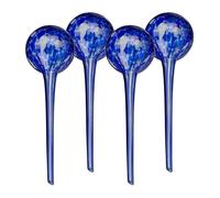 Relaxdays Bulle d’arrosage pour Vos Plantes, en lot Pratique de 4, en Verre, H x D : 30 x 9 cm, Bleue, Blue