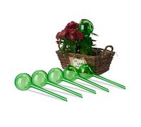 Relaxdays Bulle d’arrosage pour Vos Plantes, Lot de 6, contenance : 250 ML, en Plastique, H x D 28 x 8 cm, Verte