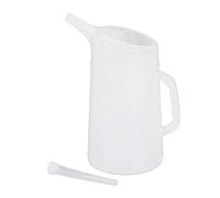 Relaxdays Burette à Huile 5l, Embout de Remplissage Flexible,Récipient de Mesure de l’Huile,incassable, PHD, Blanc