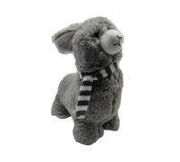 Relaxdays Butoir de Porte Alpaga, Coton & Sable, butoir décoratif pour Sol, H x L x P : 28 x 12 x 27 cm, 1 kg, Gris