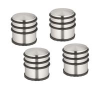 Relaxdays Butoir de porte en acier inoxydable – lot de 4, antidérapant 7,5×7 cm argenté/noir