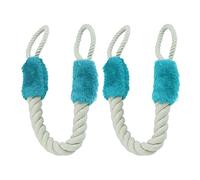 Relaxdays Butoir de Porte, Lot de 2, arrêt, sécurité, 60cm, Anti-pincement pour Enfants & Animaux, Beige/Bleu
