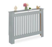Relaxdays Cache-radiateur, superbe design, tablette pratique, en MDF, H x L x P : 83 x 112 x 19 cm, gris