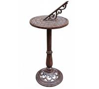 Relaxdays Cadran Solaire en Fonte Marron, Style Antique, Jardin & Balcon | chiffres romains, résistant aux intempéries