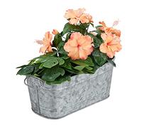 Relaxdays Bac fleurs métal