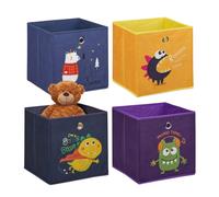 Relaxdays Caisses de rangement enfant lot de 4