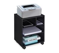 Relaxdays Caisson de bureau 4 compartiments ouverts salle de travail aggloméré rangement HLP 49x40x30 cm noir
