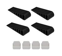Relaxdays cale-Porte, Lot de 4, butoir de Porte adhésif, antidérapant, en Caoutchouc, HLP 3x5x13,5 cm, Noir