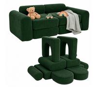 Relaxdays canapé de Jeu Enfant modulable, 10 pièces, Blocs Souples, Vert