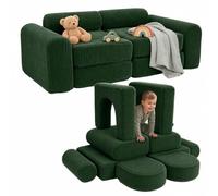 Relaxdays canapé de Jeu Enfant modulable, 10 pièces, Blocs Souples, Vert