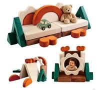 Relaxdays – Canapé modulable enfants 18 pièces – blocs mousse souples velours – 53 x 194 x 66 cm