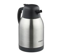 Relaxdays Carafe en Acier Inoxydable, pichet Isotherme pour thé, café, Distributeur, 2 litres, avec poignée, argenté