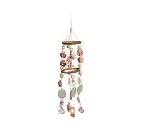 Relaxdays Carillon à coquillages attrape-rêves mobiles coquillages guirlande Décoration à suspendre bois flotté 75 cm