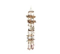 Relaxdays Carillon à Coquillages Attrape-rêves Mobiles Coquillages Guirlande Décoration à Suspendre Bois flotté 107 cm