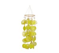 Relaxdays Carillon à coquillages attrape-rêves mobiles coquillages guirlande Décoration à suspendre 48 cm, jaune