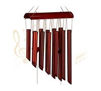 Relaxdays Carillon à Vent en Bambou, à Suspendre, Sons apaisants, H x L 60 x 21 cm, pour intérieur et extérieur, Marron