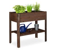 Relaxdays Carré potager en bois marron foncé