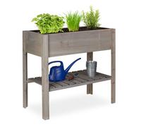 Relaxdays Carré potager en bois gris