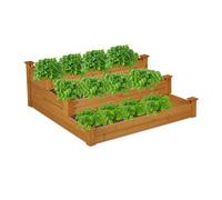 Relaxdays Carré potager en bois sur 3 niveaux