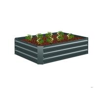 Relaxdays Carré potager métal galvanisé pour fleurs plantes et légumes HxLxP : 30x120x90 cm jardinière d’extérieur