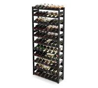 Relaxdays Casier à Bouteilles, 77 Bouteilles, pour vins Rouges et Blancs | bois de noyer, 166 x 72,5 x 25 cm, noir