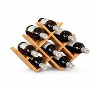 Relaxdays casier à vin 8 Bouteilles en Bambou, HxLxP 30 x 44,5 x 23,5 cm, pour vins Rouges & Blancs, Naturel