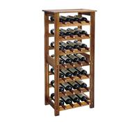 Relaxdays Casier à vin en Acacia pour 28 Bouteilles, Porte-Bouteilles Naturel 91,5 x 43 x 22 cm
