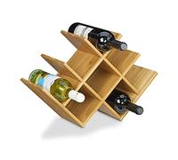 Relaxdays Casier à vin en bambou forme alvéole