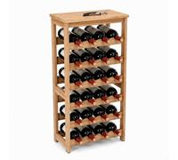 Relaxdays Casier à vin en noyer pour 24 bouteilles