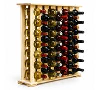 Relaxdays casier à vin 46 Bouteilles, pin Naturel, 76 x 76 x 19 cm