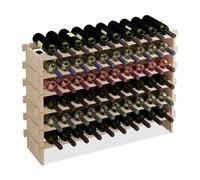 Relaxdays Casier à vin, pour 60 Bouteilles, étagère empilable, 73 x 103 x 25 cm, Extensible, Bois de pin, Naturel