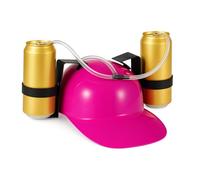 Relaxdays Casque à Boisson de Fête, Casque à Tube, 2 Canettes de Bière, Article Drôle Carnaval Football, Diff. Couleurs