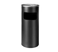 Relaxdays cendrier sur Pied avec Poubelle en métal 30 L, Colonne Fumeurs, Seau Amovible, 60,5x23,5 cm, Noir