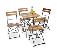 Relaxdays Chaise de jardin pliante lot de 4 bois