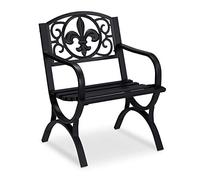 Relaxdays Chaise de jardin en métal antique