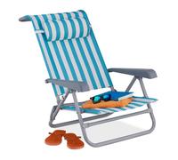Relaxdays Chaise longue pliante avec repose-tête