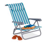 Relaxdays Chaise longue pliante avec repose-tête