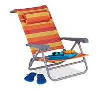 Relaxdays Chaise longue pliante avec repose-tête