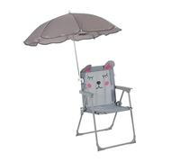 Relaxdays Chaise Pliante Enfant avec Parasol, Motif Souris, Camping/Pique-Nique, 51,5 x 36 x 37,5 cm, Multicolore