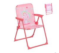 Relaxdays Chaise pliante enfant motif licorne, chaise camping/pique-nique 51,5x36x37,5 cm, multicolore