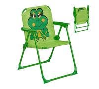 Relaxdays Chaise Pliante pour Votre Enfant, Grenouille, H x L x P : 51,5 x 36 x 37,5 cm, pour l'extérieur, Multicolore