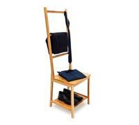 Relaxdays Chaise porte-serviettes en bambou