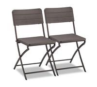 relaxdays Chaises pliantes marron, 2 pcs.