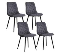Relaxdays Ensemble de chaises en velours